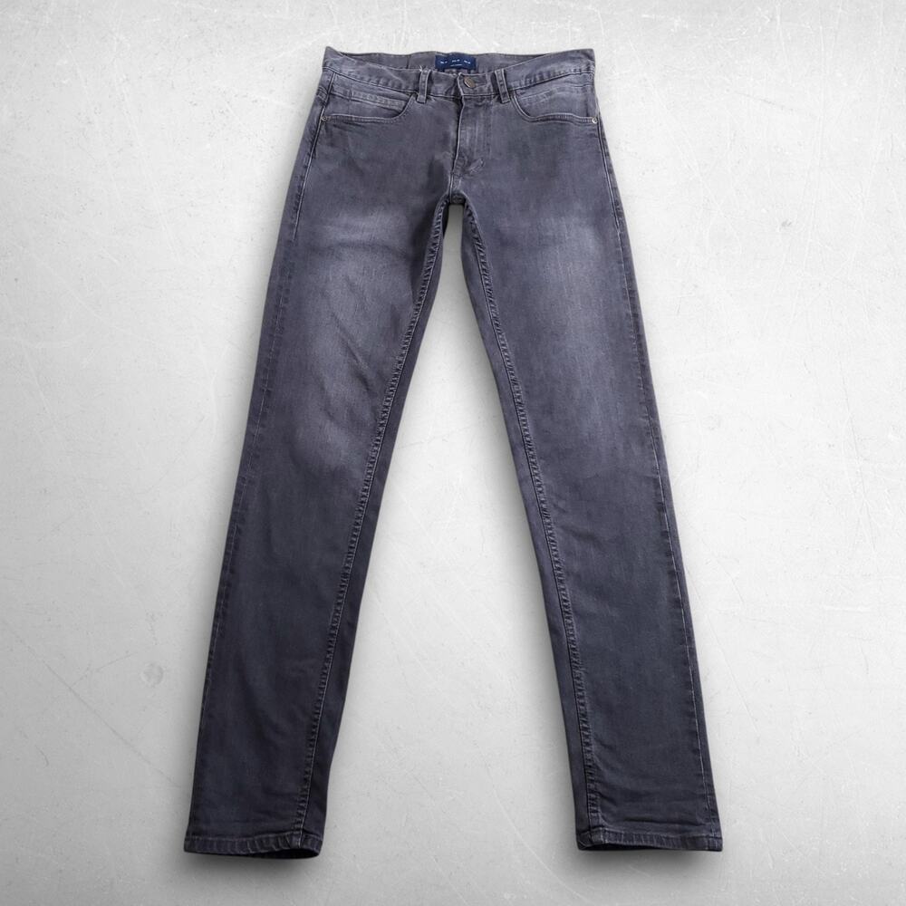 Zara Man Slim Straight Jeans Men‎ 30 Gray Stretch Minimalist Streetwear Modern